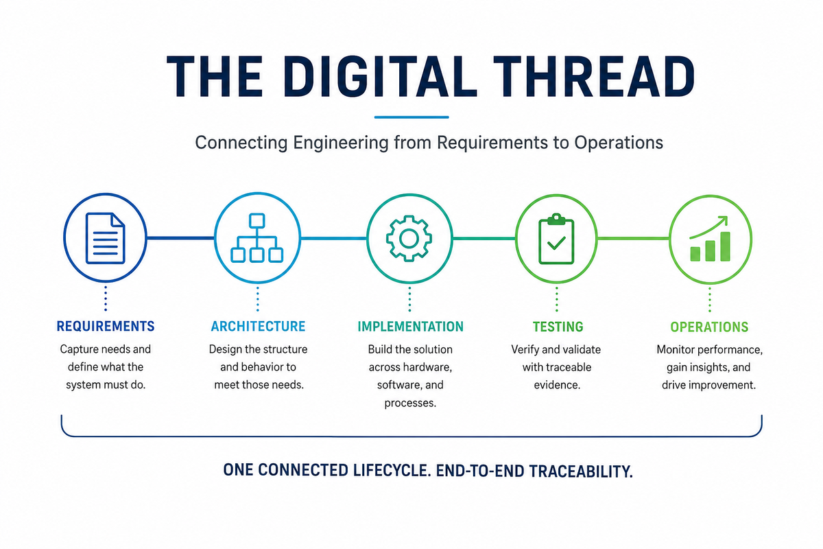 The Digital Thread Explained: Connecting Engineering from Requirements to Operations