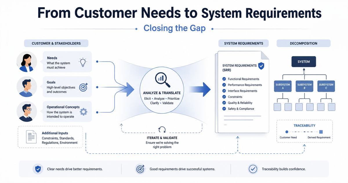 From Customer Needs to System Requirements: Closing the Gap
